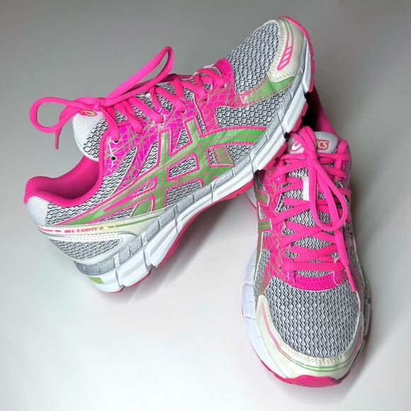 Asics Women’s Gel-Excite 2 Athletic Running Shoes White Pink Green Size- 8.5 - Picture 3 of 9